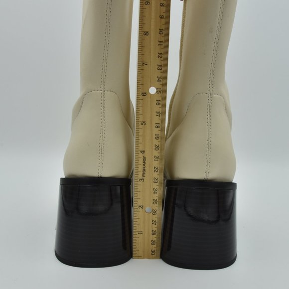 Sam Edelman Wells Zip-Up Block Heel Fashion Boots, Modern Ivory, Women's Size 10 - Picture 7 of 16